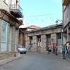 Modern Day Street into Delphi with thin sidewalk
